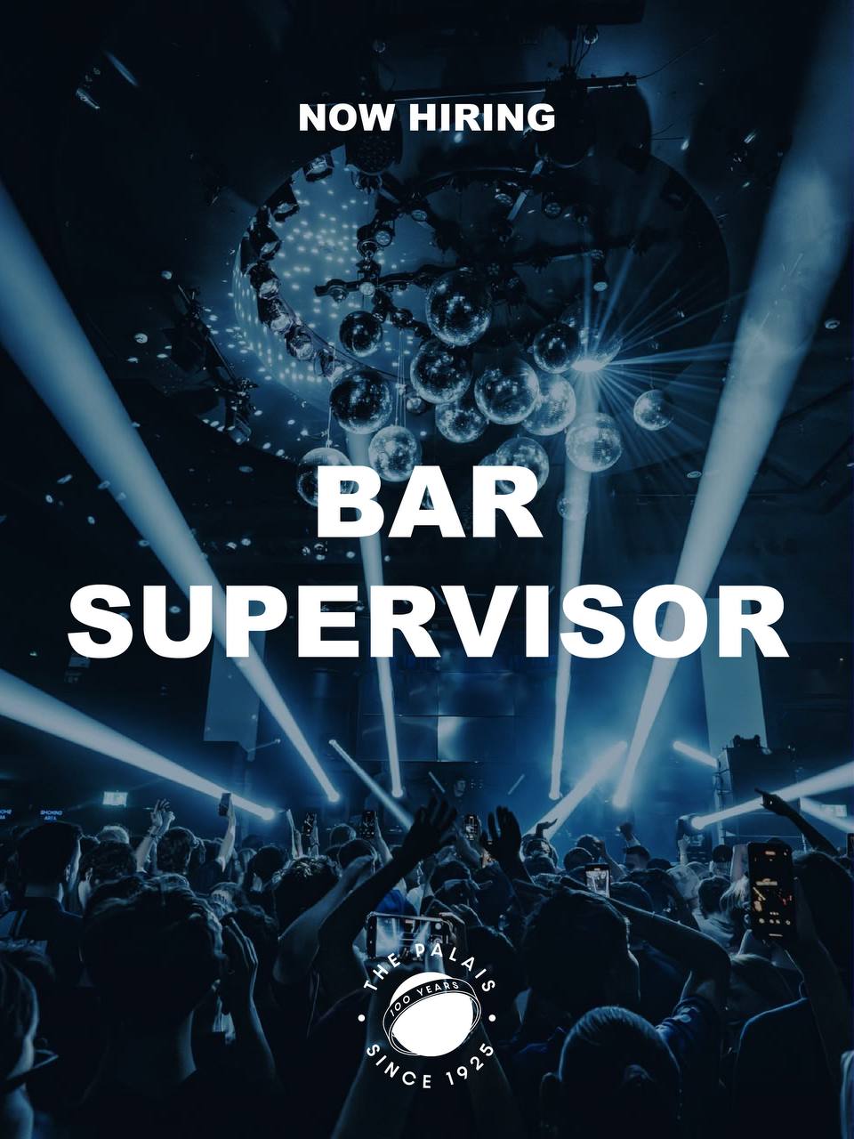 Now hiring: Bar Supervisor at The Palais